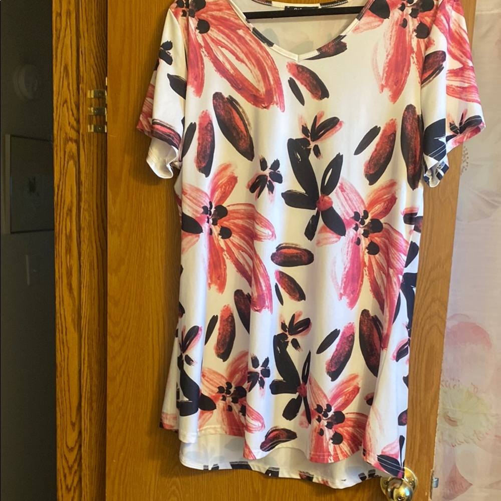 Lily Pink and Black Floral Blouse